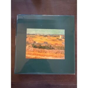 Grander Images Vincent Van Gogh The Harvest Ceramic Art Tile 8x8 Green Border